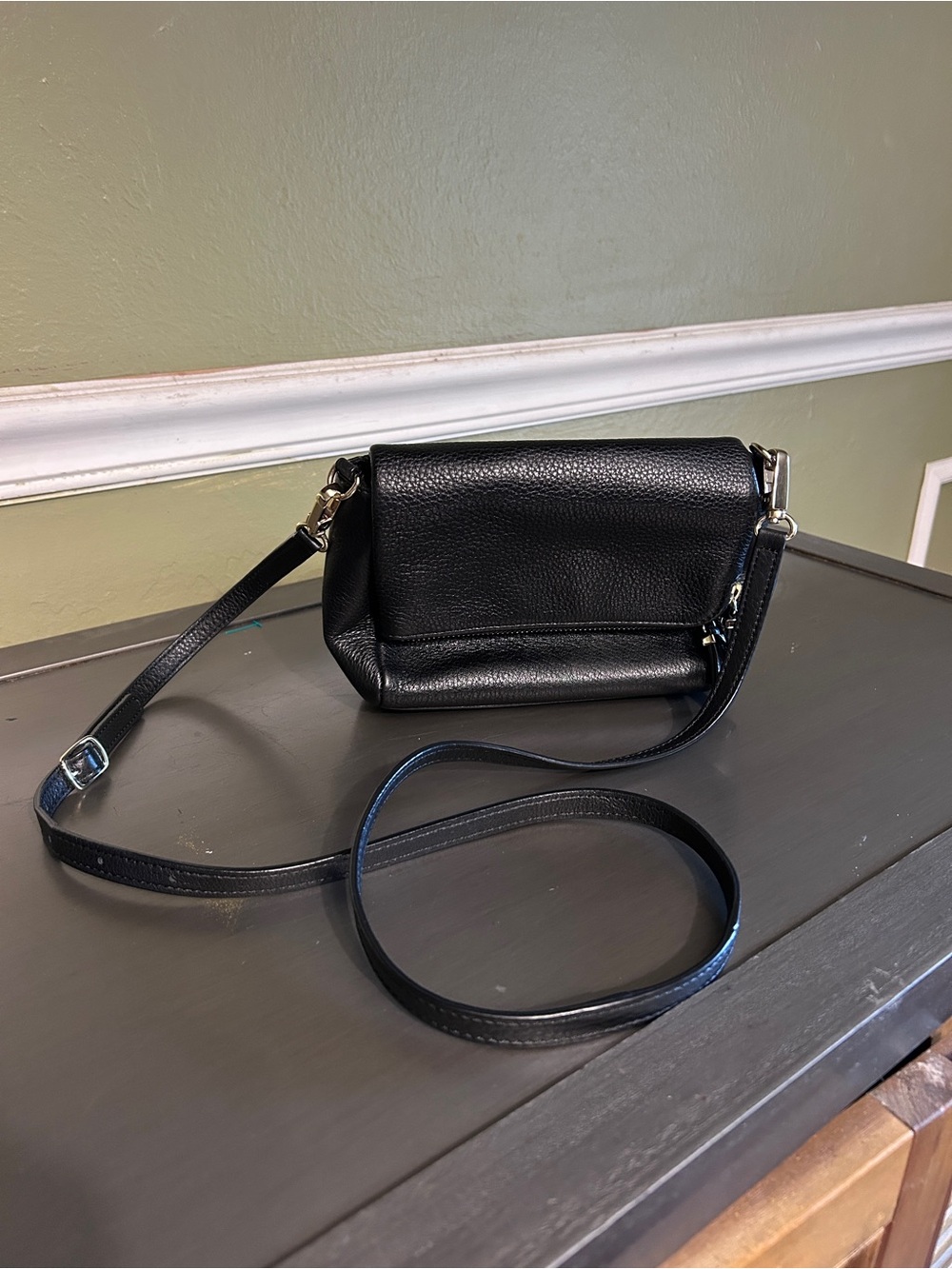 Talbots Black Leather Crossbody Bag Old Money Quiet Luxury Sophisticated Style